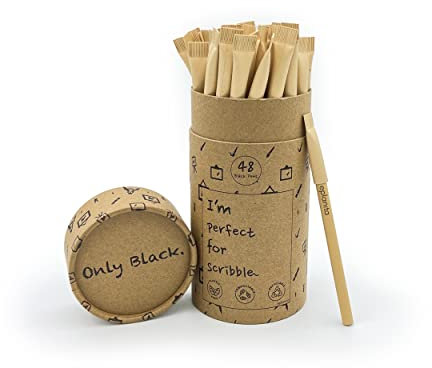 eplanita I’M PERFECT FOR SCRIBBLE – Bio Stifte (48er Pack) Kugelschreiber mit Schwarzer Tinte, Nachhaltige Schreibwaren, Für Büro oder Schule, Ein Gepflanzter Baum