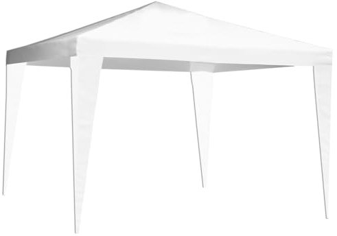 Gazebo 3x2 m in acciaio con telo in polietilene bianco montaggio rapido ad incastro