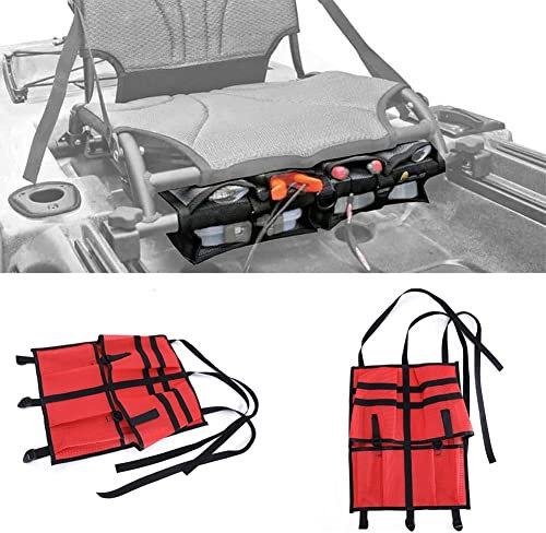 soonbuy Kajak Kanu Aufbewahrungstasche, Kajak Kanu Schlauchboot Ausrüstung Zubehör Verstellbare Schnalle Gurt Organizer Aufbewahrungstasche unter Kajak Sitz für Wassersport Rot
