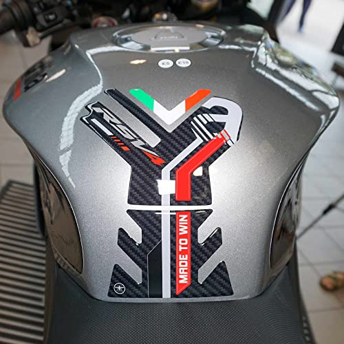 LABELBIKE 3D Aufkleber Motorrad Tankpad kompatibel mit Aprilia | RSV4 1100 2021-2023, Harzschutz, Kratzfestigkeit, Dekoration, Rot