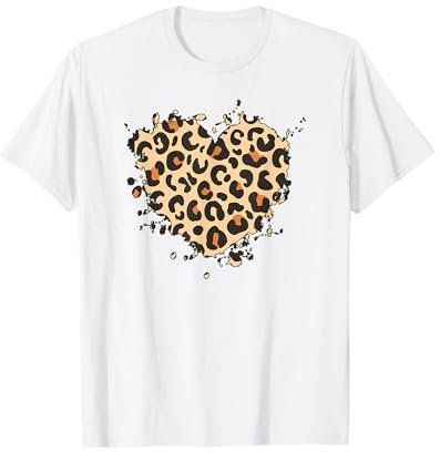 Herz Im Leopardenmuster T-Shirt