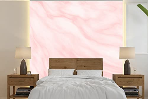 MuchoWow Papier peint Marbre - rose - blanc - luxe - aspect marbre Papier peint photo 280x280 cm Papier peint imprimé