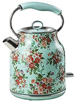 NEWCES Electric Water Kettle Vintage Traditional Electric Kettle Detachable Swivel Base & Boil Dry Protection Cordless Fast Boil Water Kettle 1.7L/59.8oz Electric Tea Kettle (Color : Green A)