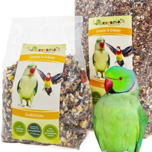Mixerama Großsittiche Gemüse & Kräuter - natürliches Futter für Großsittiche Sittichfutter Vogelfutter