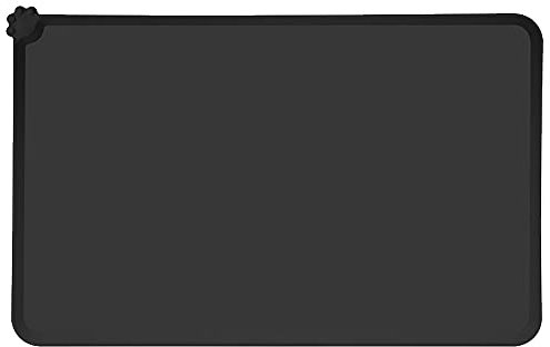 Lessmon Hund Katze Fütterungsmatte, Silikon wasserdichte Pet Food Matte, Schwarz