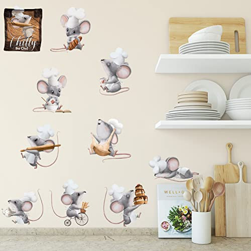 Sunnywall Küchenchef Chilly Maus Wandsticker Wandtattoo Wandbild Baby Aufkleber Kinderzimmer Küche