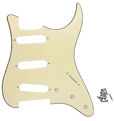 ROZILO SSS Strat Pickguards No Screw Hole Guitar Scratch Plate Custom for Fender Strat Squier Guitar Part Aged White