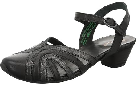 Think! Damen AIDA chromfrei gegerbte nachhaltige Halbschuhe, SCHWARZ/Kombi 0000