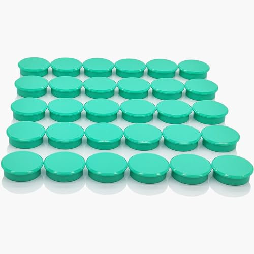 PYJLBX Fridge Magnets, Strong Small Whiteboard Magnets Heavy Duty, Cute Round Mini for Crafts, Notice Board, Planning Boards, Office, School, Classroom (Green, 30 Pack)