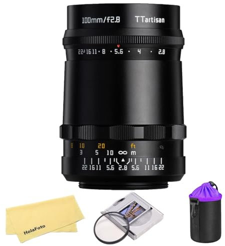 TTARTISAN 100Mm F2.8 Seifenblasen-Bokeh Vollformat mit Klickblende M42-Mount mit Adapter Vollmetall-Objektiv für M42-Mount-Kameras mit Mcuv-Objektivfilter und Objektivbeutel
