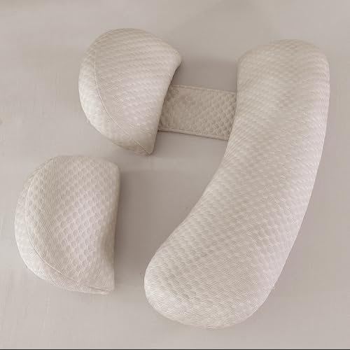 SHANNA Verlängern Schwangerschaftskissen Einstellbar, Komfortkissen Erwachsene Kühlender & Seidenweicher Bambusbezug, Ganzkörperkissen, Stützkissen Body Pillow, Stillkissen Körperkissen(Khaki & Groß)