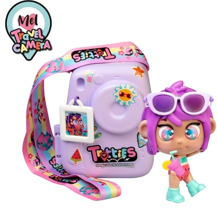 Trotties - Mini Travel Camera - Mel, Kameratasche mit Mini-Puppe Mel für Kinder und Kinder +3 Jahre Famosa (TFT21400)