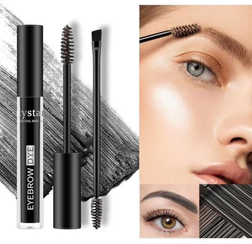 KARLOR Augenbrauen Gel Augenbrauenfarbe Augenbrauen Mascara mit Augenbrauen Pinsel, getönt Augenbrauengel Cremige Gel-Textur Tinted Brow Mascara wasserfest(04#schwarz)