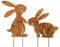 RiloStore 2 STK Hasen Stecker 14cm rost braun Garten Deko Deko Osterhasen Häschen Eisen Gartendeko Osterdeko dekorieren Rostdeko Ostern Hase Metallhasen Rostdeko ps812 Dekostecker Nostalgie