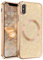 YINLAI for iPhone XS Max Magnetic Case[Compatible with Magsafe] Glitter Protective Cover Slim for Women Shockproof Bling Phone Case for iPhone XS Max 6.5, Gold
