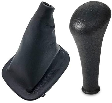 TXBZQKJ Schaltsack Schaltmanschette Schaltknauf FüR Benz C S E Class W123 W124 W140 W201 W202 S124, 5 Gang Staub Rahmen Abdeckung Schwarz Leder NäHte Ersatz