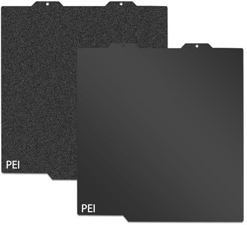 JUUPINE Für Bambu Lab A1 Mini-PEI-Bauplatte, doppelseitige beheizte Plattform aus Federstahl, flexible Plattform 184 x 184 mm, glattes schwarzes PEI + strukturierte schwarze PEI-Druckplatte