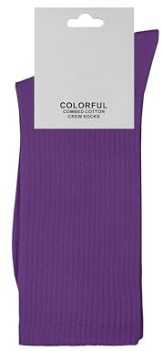 ZSUN Calze Unisex Uomo e Donna Multicolore Calzini in Cotone pettinato Taglia 38-42 cod. 15558 (IT, Numero, 38, 42, Regular, Regular, 1 Paio, Viola)