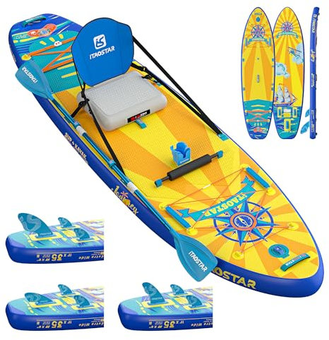 iTAOSTAR J07A 35 Extra Breites Paddleboard, Aufblasbares Stand Up Paddleboard mit Premium-SUP-Zubehör, Aufblasbare Paddleboards für Erwachsene/Jugendliche Aller Fähigkeitsstufen