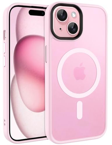 CACOE für iPhone 15 Hülle mit Kameraschutz, Kompatibel mit MagSafe, Stoßfest Kratzfest Magnetisch Rückseite Handyhülle für iPhone 15 Case Transluzente
