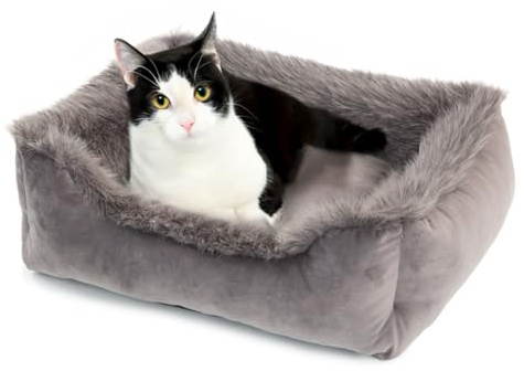 Wallace & Jones | Katzenbett Mayfair Katzenkissen, Onyx-Quarz, Kuschelbett, Katzenkorb, 51 x 46 x 15 cm
