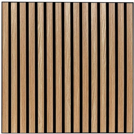 Atmosphera Créateur d'intérieur - Panneau Décoratif Tasseaux Bois Colva - 60x60cm - Effet Chêne Clair - Réduction du Bruit - Entrée, Chambre, Salon