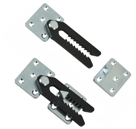 Sofa Verbinder Befestigung Möbelverbinder Polster Möbel Couch Verbinder Halterung zum Einhängen Metall verzinkt mit Kunstoff Schnapp-Verbinder Beschlag für Betten Tische (Stahl/Kunstoff)