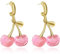 Yifnny Kirschen-Ohrringe, Ohrringe baumeln Niedliche Ohrringe Frucht-Ohrringe Rote Frucht Ohrringe Rote Kirsche-Schmuckstücke Mode Party-Schmuck Geburtstagsgeschenk für Damen (Rosa)