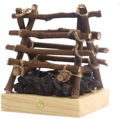 Fake Fire Pit,3 Modes Adjustable Night Light Flame Lamp USB Rechargeable - LED Fake Fire Pit Firewood Lamp, Small Electric Faux Fireplace Logs Night Lights for Christmas