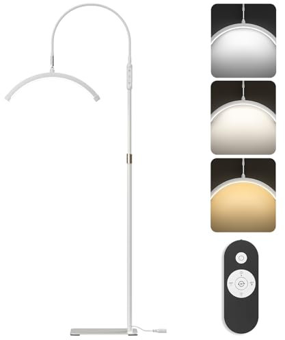 LED Halbmond Lampe, Wimpern Lampe Stehend, Beauty-Licht für Wimpernverlängerungen, 360° drehbarer Lichtkopf, 3 Farbtemperaturen, Halbmond-Ringlampe für Schönheit, Hautpflege, Tattoo, Augenbrauen.