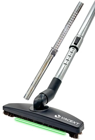 1.25 Inch Stainless Steel Vacuum Extension Wand Compatible with Vacuums using 1 1/4 Inch (1.25in) 32mm Accessories - 1 1/4 Vacuum Extension Tube for Shop Vac (Extension Wand and Hard Floor Brush)