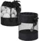 Grevosea 2 Pcs Golf Ball Bags, Nylon Mesh Golf Ball Bag with Drawstring, Black, 14cm x 14cm x 16.5cm