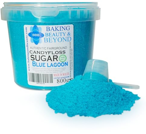 Baking Beauty and Beyond Premium Candy Floss Sugar 800g - Blue Lagoon Flavour