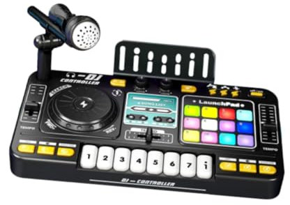 kowaku Mixeur DJ pour Enfants avec Micro Intégré, Jouet Musical Interactif, avec Microphone