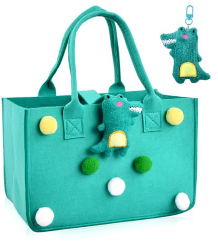 Anseom Kleine Filztasche Kinder, 30x20x18cm Einkaufstasche Faltbar, Einkaufskorb mit Henkel für Outdoor Trips, Kleine Spielzeugtasche von Snacks Lunchboxen