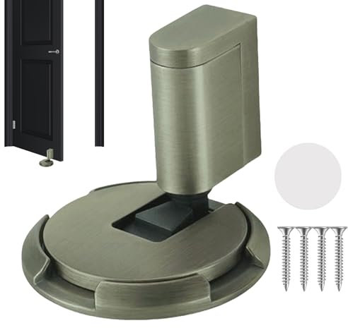 Tope mecánico para puerta de piso, tope de puerta resistente al viento, puerta de aleación de aluminio, tope de piso para puertas exteriores, altura ajustable, sin perforaciones