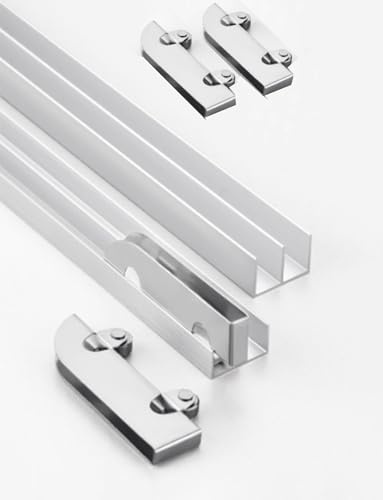Binario per porta scorrevole a doppio binario in vetro per un funzionamento regolare, facile installazione per vari pannelli, tra cui legno e acrilico