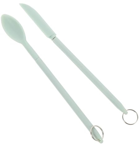 jojofuny Portable Silicone Makeup Spoon and Practical Baking Spatula Set with Hanging Hole Design, Lightweight Mini Telescopic Spatula for Cosmetic Use and Fondant Serving