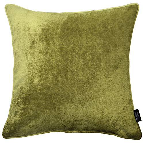 McAlister Textiles Glänzender Samt | Kissenbezug für Sofakissen in Lindgrün | 50 x 50 cm | in 11 Farben und 5 Größen | gedrückter Samt edel paspeliert | Kissenhülle für Samtkissen