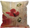 HGOD DESIGNS Kissenbezug Blume Rot Mohn Blume Beige Blumig Kissenhülle Haus Dekorativ Für Männer/Frauen/Jungen/Mädchen Wohnzimmer Schlafzimmer Sofa Stuhl Kissenbezüge 45X45cm