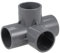 sourcing map Coude à 4 voies Raccord de tuyau en PVC Qualité du meuble 32mm Raccords d'angle en T Gris 10Pcs