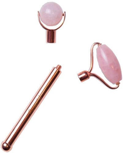 Rosental Organics Rosenquarz Jade Roller - The Magician - Gesichts- & Körperroller, Anti-Aging Massageroller zur Lymphdrainage aus echtem Rosenquarz