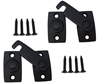 QCAA Solid Brass Shutter Bar/Door Latch, 7/8 x 2-3/32, Matte Black, 2 Pack, Made in Taiwan