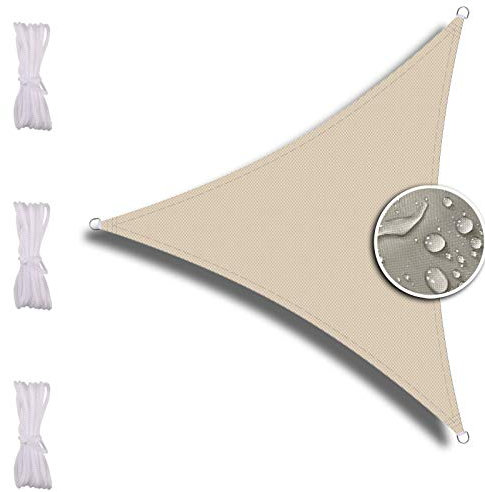ZQXFZ Voile d'ombre Triangle 2X2X2m, pour Jardin Terrasse Camping, Durable, Respirant Toile D'Ombrage, Blanc
