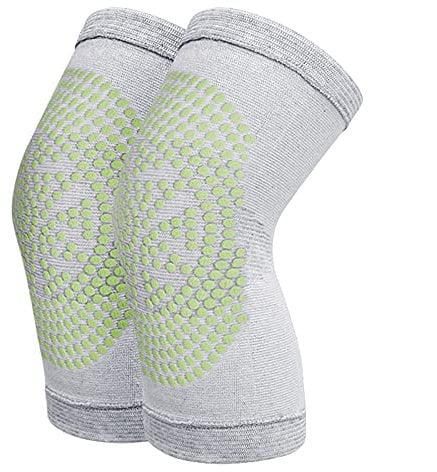 2 Pack Stretchy Self Heating Kneepads Soft Cozy Knee Warmer Wormwood Knee Massager Heated Pads Women Men Outdoor Sport Knee Protection Riding Knee Compression Sleeves Knee Pain Relief Brace Wrap