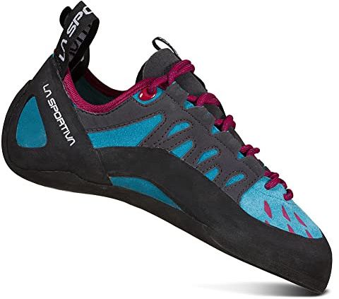 La Sportiva Women's Tarantulace Rock Climbing Shoes, Topaz/Red Plum, 8 US, 39.5 EU