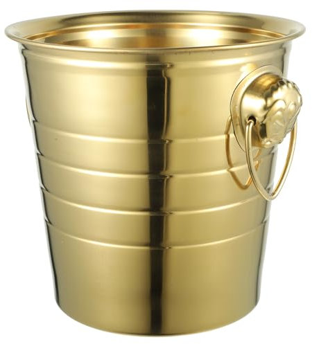 Amosfun 1stk Eimer Whisky Eiskübel Topf Voll Gold Eimer Eiskübel Für Partys Party- -eiskübel Kühlschrank Getränke Badewanne Eiskühleimer Drahtkorb Rostfreier Stahl Vereist