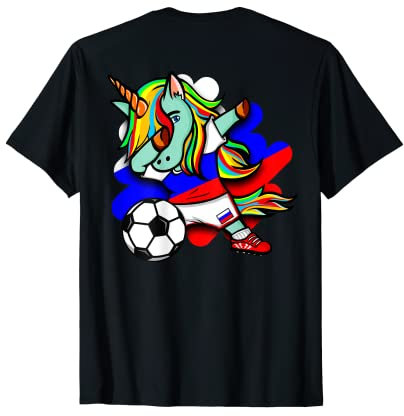 Dabbing Einhorn Russia Fußball Fans Trikot Russian Football T-Shirt