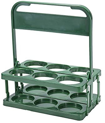 Sahgsa Porte-bouteilles pliable avec poignée, porte-bouteilles pour 6 bouteilles, récipient de rangement portable, porte-bouteilles de vin, de bière pour bar, pique-nique, fête en plein air
