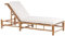 Chaise Longue en Bambou Naturel Bois Clair et Blanc Cassé Dossier Réglable Ligure